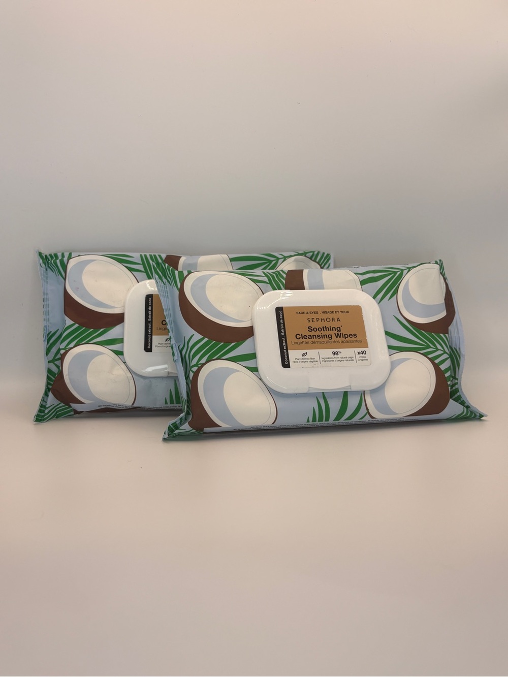Sephora Collection Soothing Cleansing Wipes Coconut Extract 2 Packs NEW 40 Each
